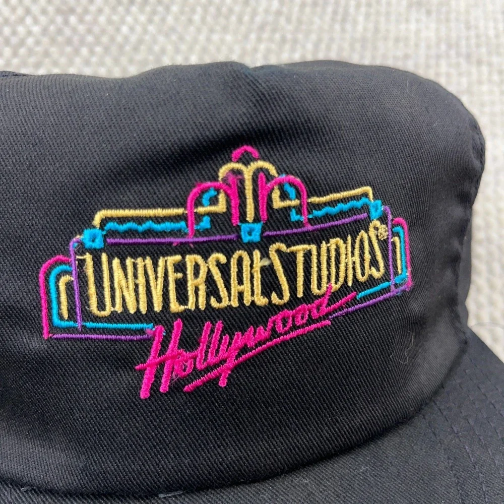 Vintage‎ Universal Studios Hollywood Hat Cap Strap Back 80s Neon Lights USA Made